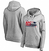 Women New England Patriots Pro Line by Fanatics Branded 2016 AFC Conference Champions Trophy Collection Locker Room Pullover Hoodie Heathered Gray FengYun,baseball caps,new era cap wholesale,wholesale hats